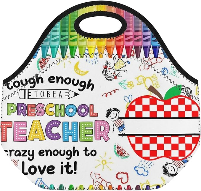 Neoprene Lunch Bags Thermal Insulated Lunch Tote Bag Reusable Washable Neoprene Picnic Bag for Women Men