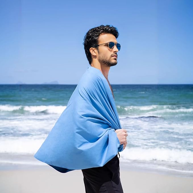 Quick Dry, Super Absorbent Microfiber Towel - Perfect for Travel, Gym, and Camping. Ultra Compact, Lightweight. Ideal for Trip, Beach, Shower, Backpacking, Pool.