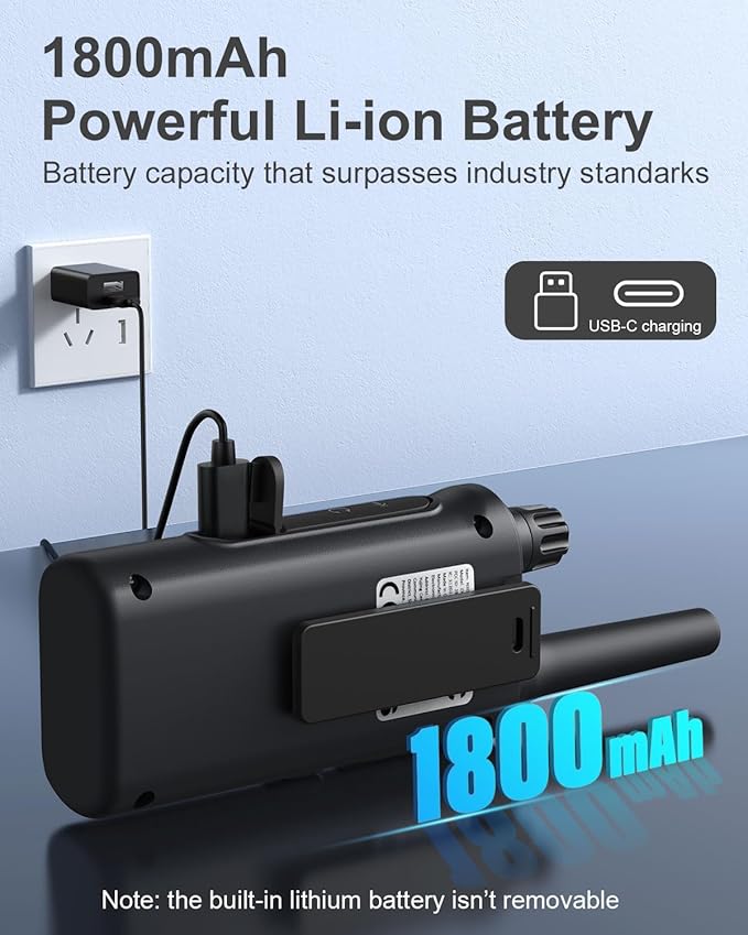 Walkie Talkies Long Rang for Adults NOAA Weather Alerts Scan, Rechargeable Walkie Talkies 2 Way Radio 22 Channel 6 Pack with 1800mAh Li-ion Battery USB-c Cable Hiking Accessories Camping Gear