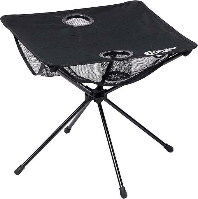 PORTAL Folding Camping Table, Ultralight Compact Aluminum Mesh Table with Carrying Bag, Small Beach Table Foldable Portable for Sand, Outdoor, Picnic, Camp, Boat, Travel, Black