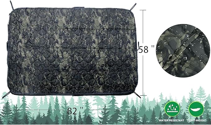 Military Woobie Blanket Thermal Insulated Poncho Liner Camping with Drawstring Carry Bag Waterproof for Outdoor Hiking