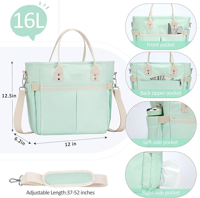 MAXTOP Lunch Bag Women for Work Insulated Thermal Lunch Box with Wide-Open Pocket Reusable Leakproof Cooler Bags with Removable Shoulder Strap for Teacher Nurse Office Picnic Travel