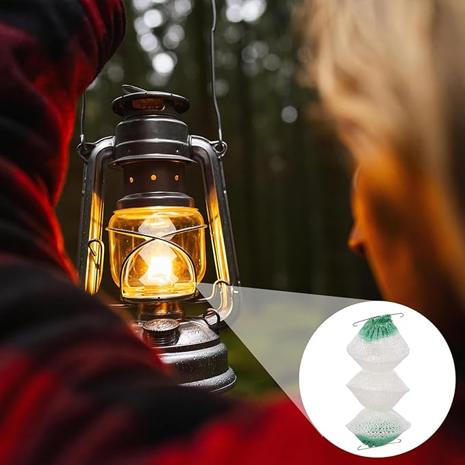 Thinp 6 Pcs Lantern Mantles,3-Layer Propane Lantern Mantles Insta-Clip 2#95 Mantles Gas Lantern Mantles with 2 Install Clip Accordion Shape Mantles for Gas Lantern
