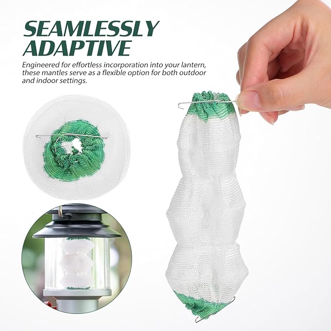 SUPVOX 3 Layer Propane Lantern: Accordion Shape Mantle:Lanterns Mantles Gas with 2 Install Clips for Outdoor Lantern Accessories-6PCS