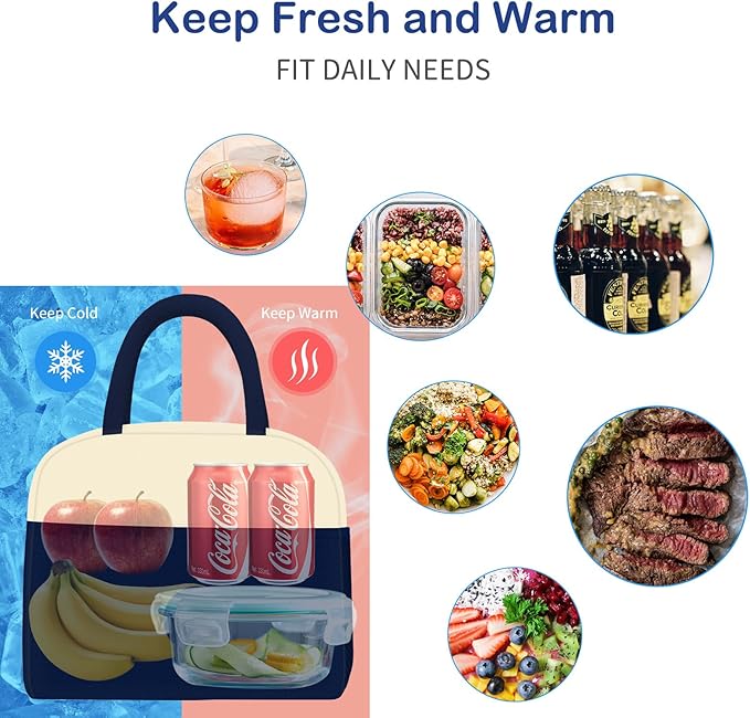 Lunch Bag Women, Lunch Box for Women Men Reusable Insulated Lunch Tote Bag, Handbags Case High Capacity for Travel Work Picnic