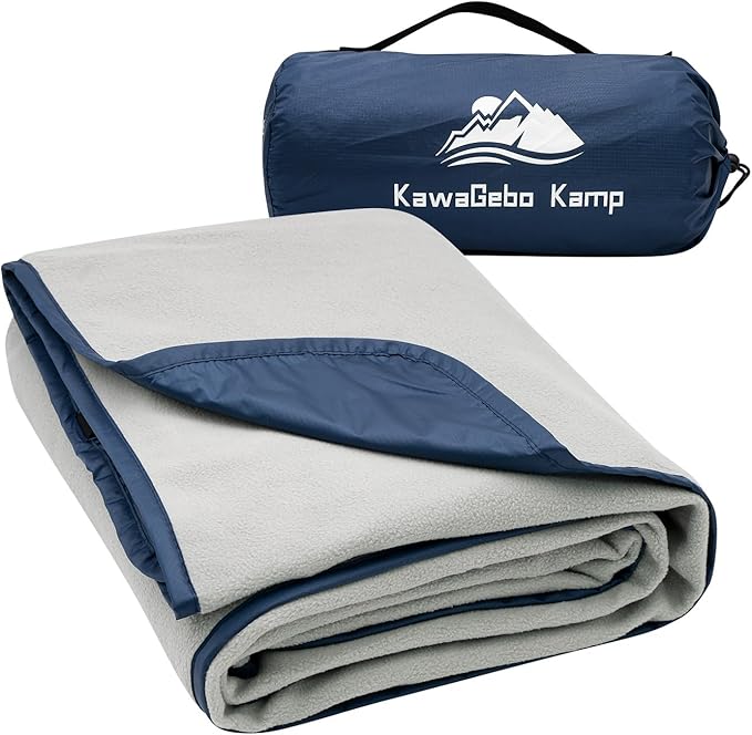 Fleece Waterproof Outdoor Blanket, Windproof Stadium Blanket for Camping, Picnics, and Sports Stay Dry and Comfortable 80"x58"