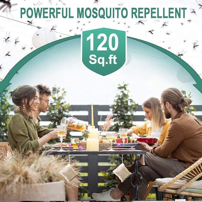Mosquito Repellent for Patio, Mosquitoes Repellent Indoor for Room, Mosquito Repellents for Yard/Camping, Mosquito Deterrent, Keep Mosquito Away, Control Mosquito Repel Ticks Gnats-8 Pouches