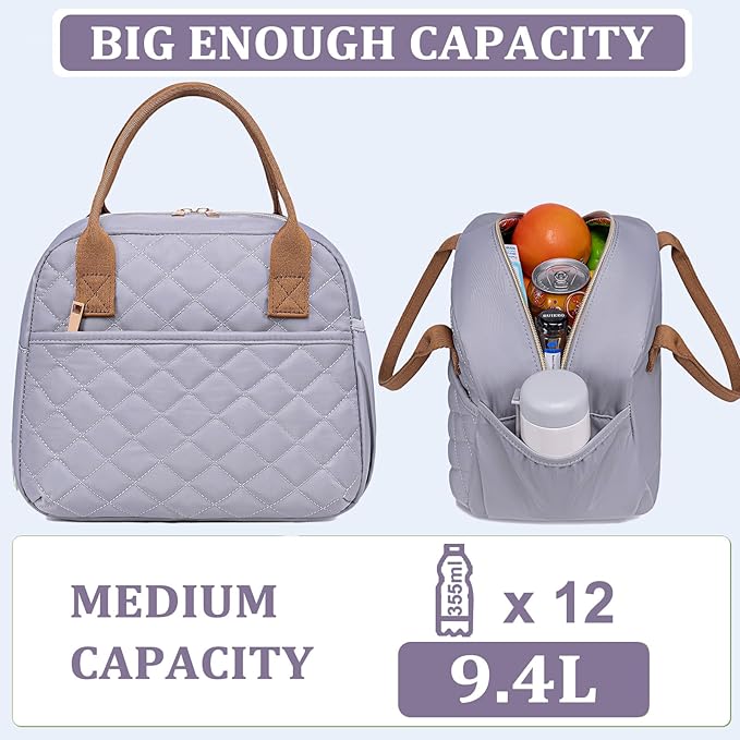 CAMTOP Lunch Box for Women Men Insulated Lunch Bag Lunch Tote Bag Leakproof Thermal Cooler Large Capacity for Travel Work School Picnic