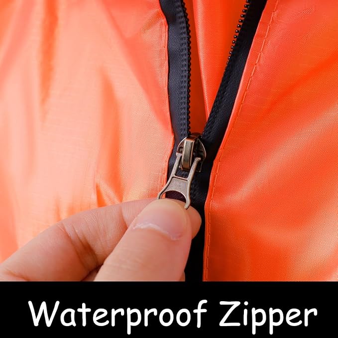 Plus Size Adult Rain Poncho with Hood and Zipper, Poncho Para Lluvia, Tactical Ponchos Adult For Camping, Hiking