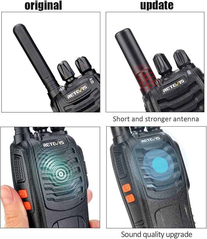 Retevis H-777 Walkie Talkies with Mic, Adults 2 Way Radios Long Range Rechargeable, License-Free, Crystal Audio, for School Work Construction Site(10 Pack)