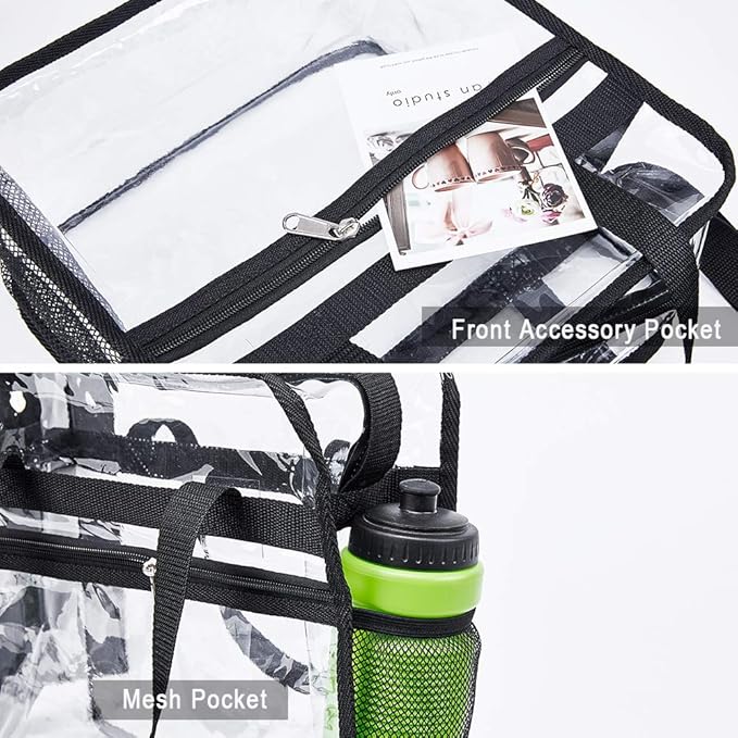 Clear Bag Stadium Approved, Security Approved Clear Tote Bag,12" x 12" x 6"