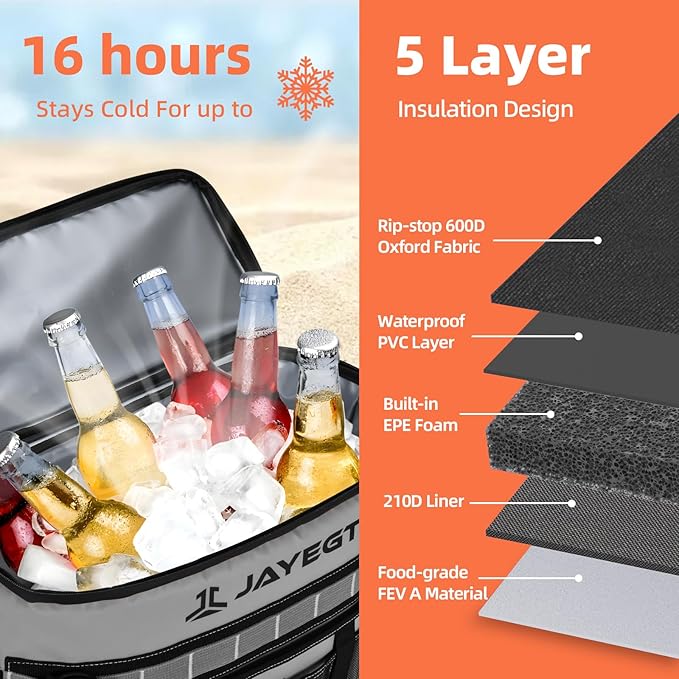 Kayak Cooler Behind Seat - Waterproof Cooler Bag Compatible with Lawn-Chair Seat Kayak,Kayak Accessories Camping Cooler, Portable Ice Chest for Fishing, Beach,Picnic, Trips