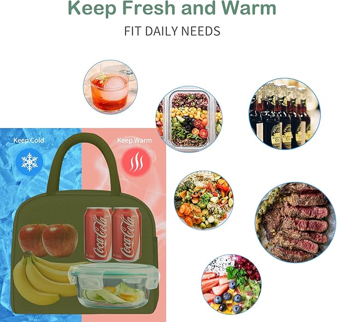 Lunch Bag Women,Lunch Box for Women Men Reusable Insulated Lunch Tote Bag High Capacity for Travel Work Picnic