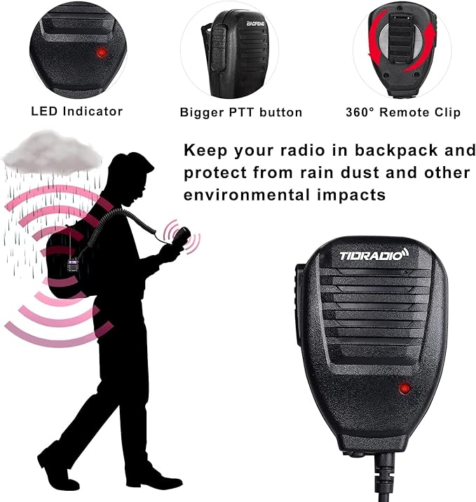 TIDRADIO GM-5R GMRS Radio, Two Way Radio GMRS Repeater Capable, with 3800mAh Battery,Wireless Programmer,Dual Band Scanning Receiver and NOAA Weather & Alarm (2 Pack)
