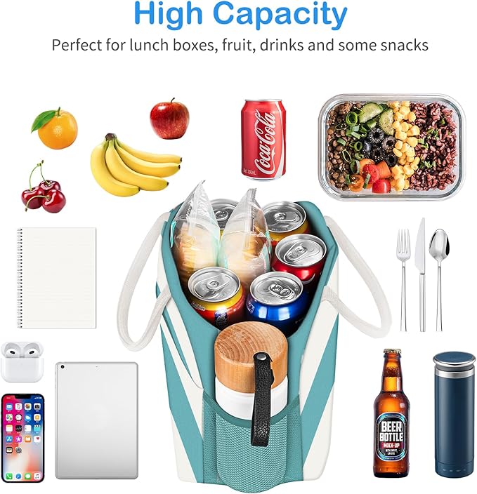 Lunch Bag Lunch Box for Women Men Reusable Insulated Lunch Tote Bag, Food Handbags Case High Capacity for Travel Work Picnic