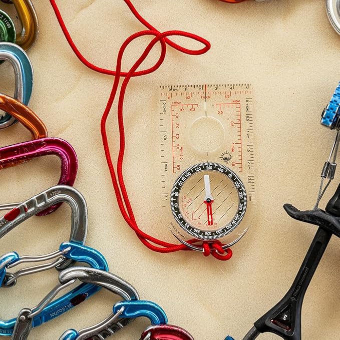 Sun Company ProMap Compass - Ultra Lightweight Baseplate Map Compass with Declination Scale - Accurate Orienteering Base Plate Compass for Hiking, Backpacking, Camping, and Survival Navigation