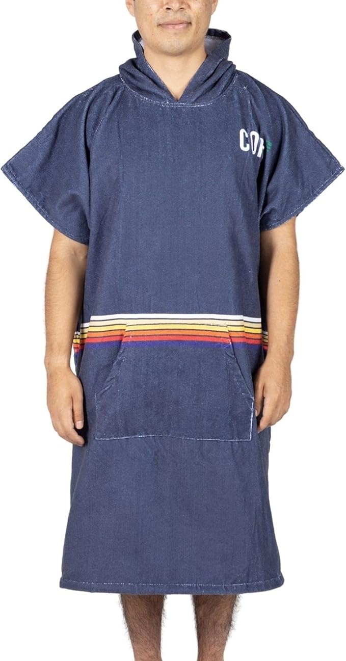COR Surf Poncho Changing Towel Robe with Hood and Front Pocket | Thick Quick Dry Microfiber Wetsuit Poncho Towel for Surfing Beach Pool Swim (Large - Knightrider)