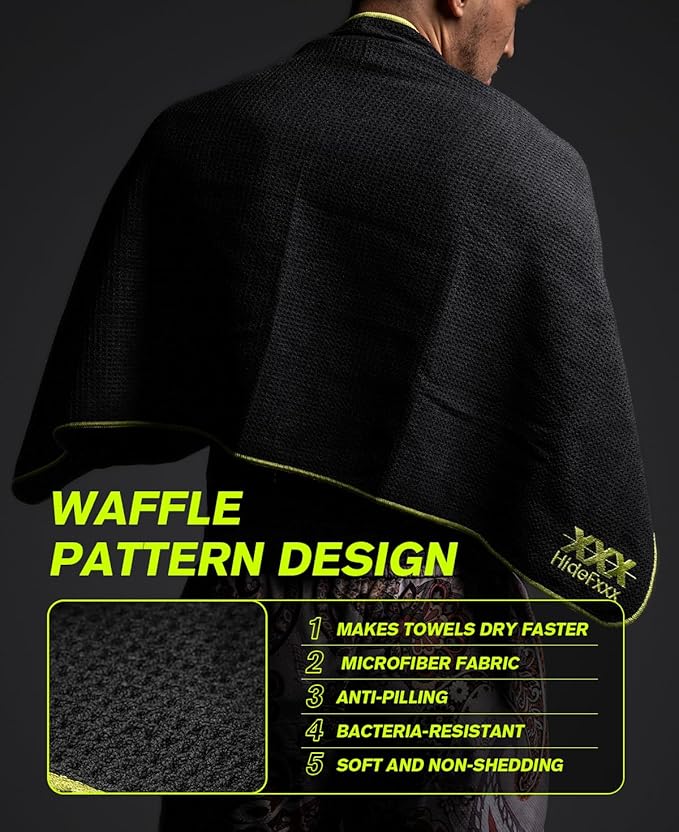 Super Absorbent, Fast Drying Towel - Waffle Weave Sport Towels Gym Towels Workout Sweat Towels for Swimming Beach Hiking Yoga Travel Sports Fitness Towel Duo Set