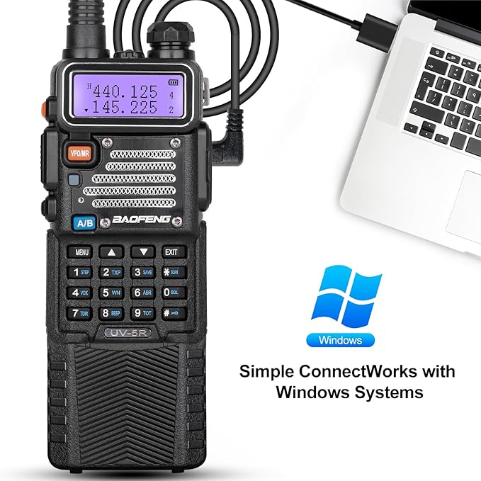 BAOFENG UV-5R Ham Radio 8W Dual Band 144-148&420-450Mhz,3800mAh Rechargeable Handheld Two Way Radio with MIC (2Pack)