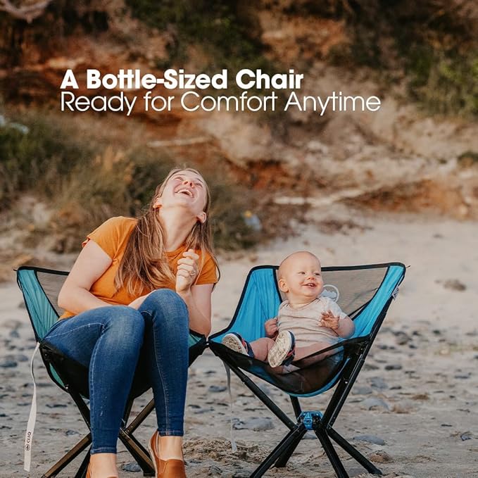 CLIQ Portable Chair Version 1.0 - Lightweight Folding Chair for Camping - Supports 300 Lbs - Perfect for Outdoor Adventures - Red Bundle