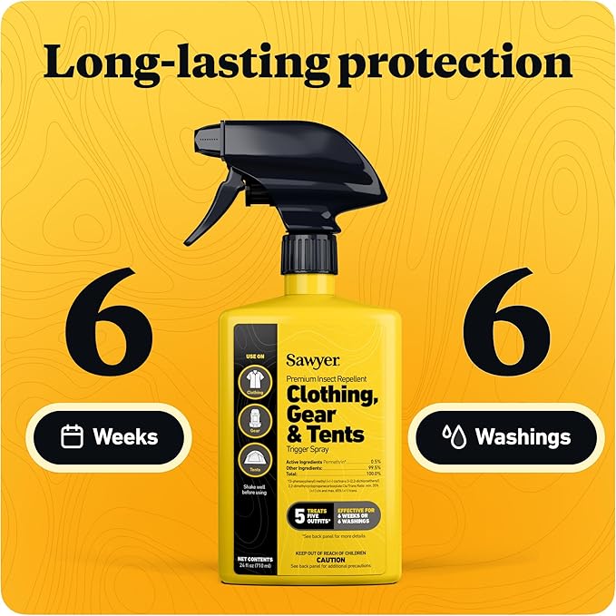Sawyer Products SP6572 Twin Pack Premium Permethrin Clothing Insect Repellent Trigger Spray, 24 oz,Yellow