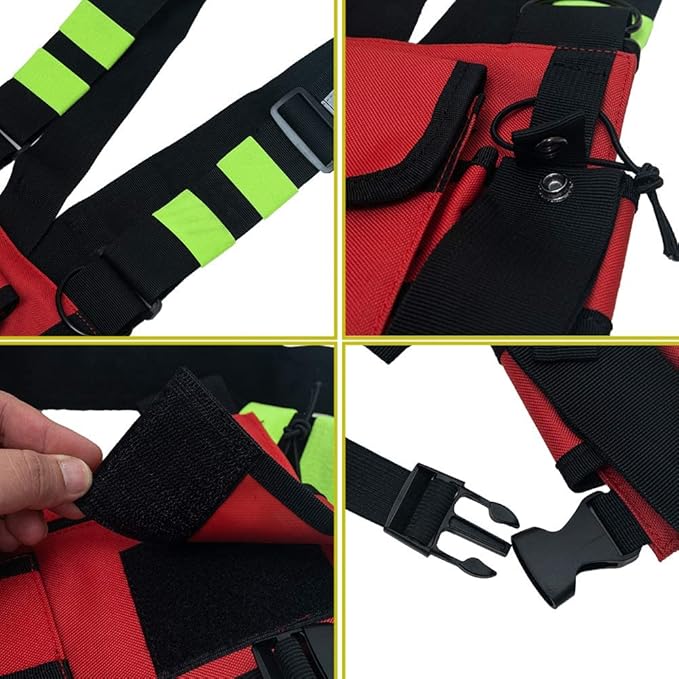 Ousawig Universal Radio Chest Harness Bag Tactical Chest Front Pack Pouch Holster Vest for Two Way Radio Walkie Talkie