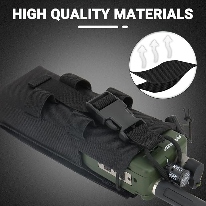 Tactical Molle Radio Holster Holder Case Military Heavy Duty Radios Holster Bag for AR-152 AN/PRC-152 148 UV-25 Two Ways Walkie Talkies Adjustable Storage(Black