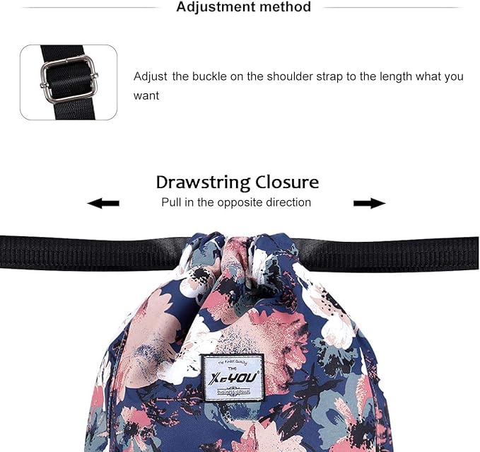 XEYOU Drawstring Sports Backpack Lightweight Gym Yoga Sackpack Shoulder Rucksack Casual Outdoor Daypack for Women and Men
