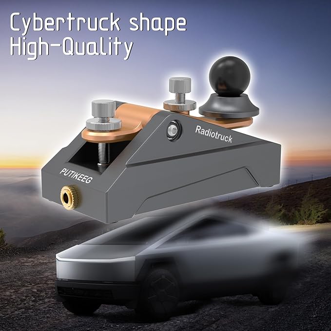 CW Morse Code Key - Pocket Morse Code Telegraph Key Aluminum Alloy Base Grey for Amateur Radio Ham Operators, Adjustable Tension - 09 Grey