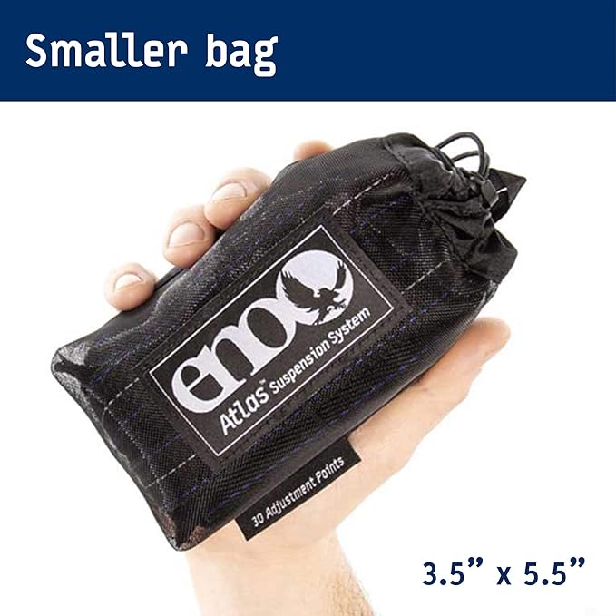 ENO Atlas Suspension System - Tree Strap for Hammock - Accessories for Camping, Hiking, and Backpacking - Black/Royal