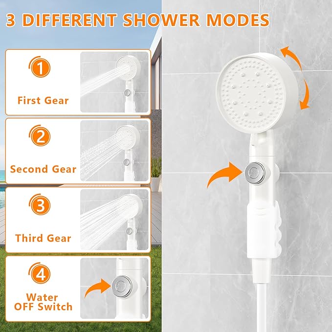 Catlyn Portable Camping Outdoor Shower Kit Rechargeable Electric Intelligent Shower Pump PX7 Waterproof for Outside Hiking Dog Bath Beach Traveling