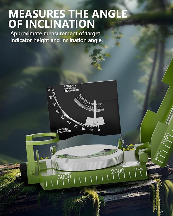 Precision Professional Military Compass, Map Operation, Scale, Ranging, Waterproof and Wear-Resistant, Suitable for Geological Exploration, Field Hunting, Outdoor Travelling.