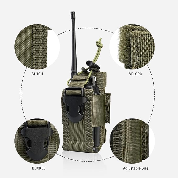 VIPERADE Radio Holster, MOLLE Radio Pouch for Vest, Universal Walkie Talkie Holster Radio Holder for Duty Belt, Police Radio Holder Tactical Radio Pouch for Baofeng, Motorola