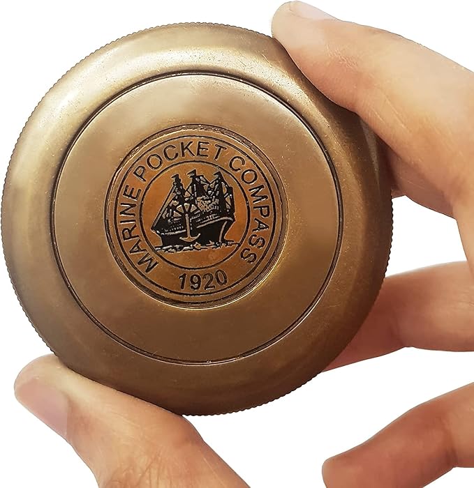 Brass Nautical 2'' Compass Replica Brass Pocket Transit Compass Robert Frost Poem Pocket Compass