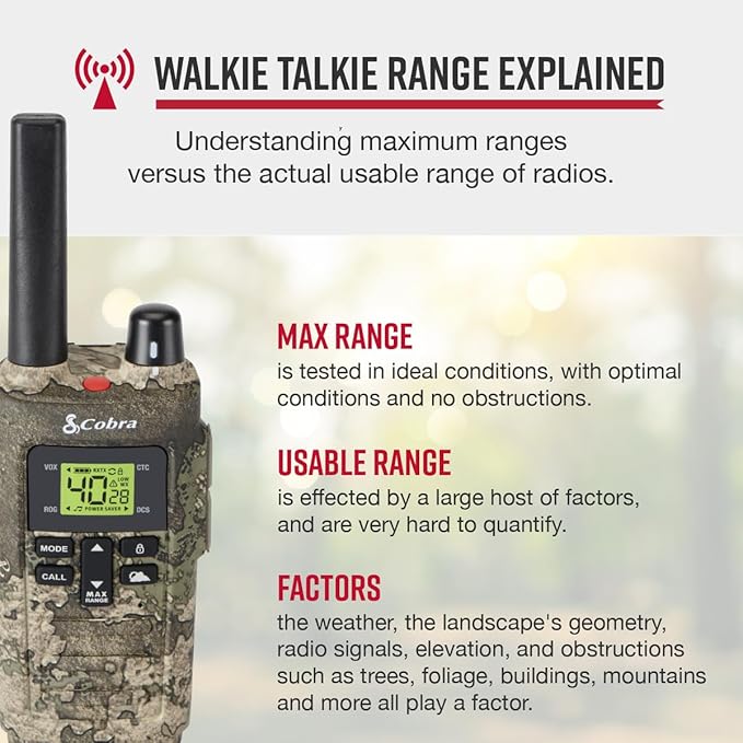 Bundle of Cobra RX380 TTC Walkie Talkies (2-Pack) + Cobra ACXT1037R FLT Walkie Talkie (1-Pack)