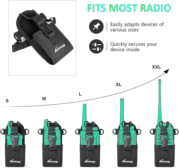 Radio Holder Walkie Talkie Pouch Molle Radio Pouch BaoFeng Radio Holster Strap Radio Case for Duty Belt Compatible with BaoFeng UV5R 888S F8HP Kenwood Icom HYT Arcshell Retevis H777 (4 Pack)