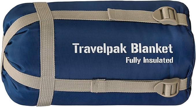 Snugpak Travelpak Blanket with Compression Stuff Sack, Lightweight, Petrol Blue, Standard 76 x 64 Inches