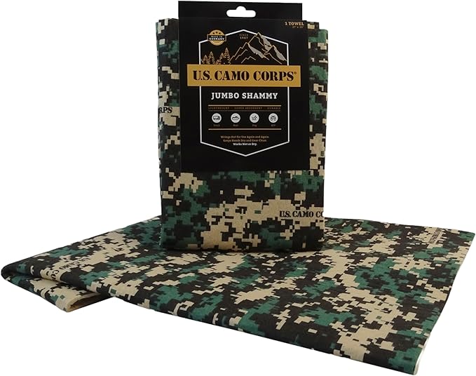 Jumbo Shammy, Super Absorbent 27" x 20" Cloth Holds 12X Its Weight in Liquid, Scratch-Free, Eco-Friendly, Machine Washable, All-Purpose Towel for Outdoor and Indoor Use, Green