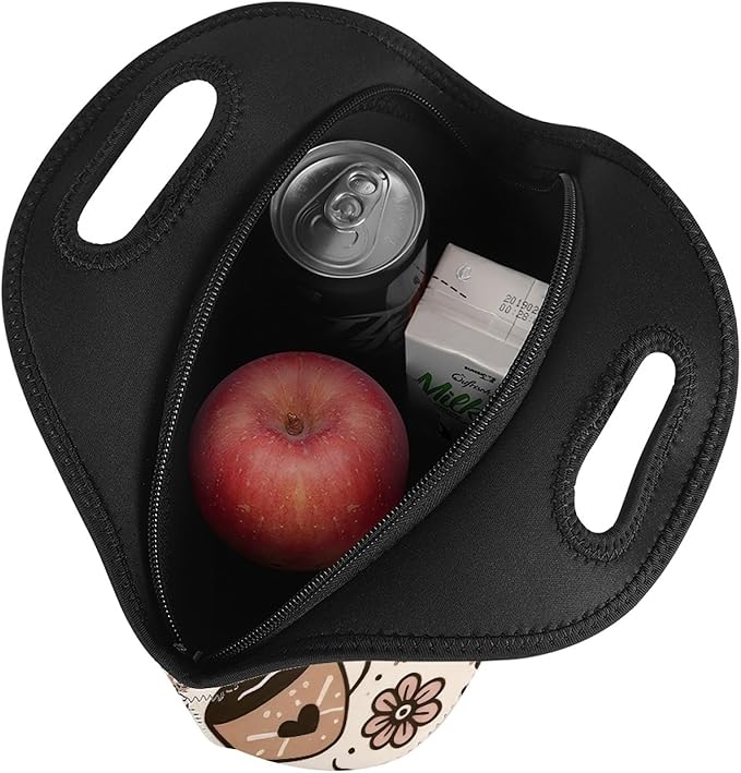 Neoprene Lunch Bags Thermal Insulated Lunch Tote Bag Reusable Washable Neoprene Picnic Bag for Women Men