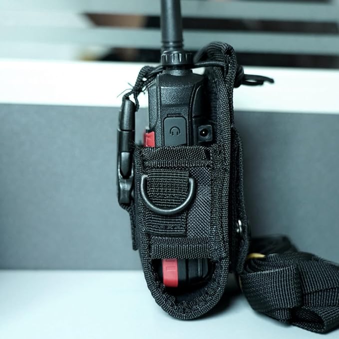 Radio Holder Walkie Talkie Pouch Multi-Function Pouch Case Holder Portable Walkie Talkie Radio Shoulder Holder/Anti-Sway Strap (BLACK)