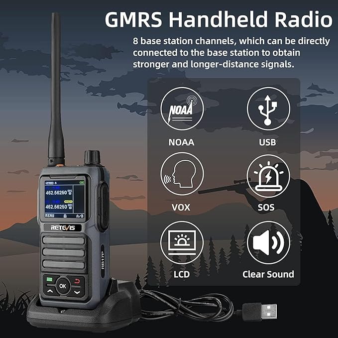 Retevis RT97 GMRS Repeater Communication Set, Full Duplex Radio Repeater(1 Pack) and GMRS Handheld Walkie Talkies(2 Pack), Designed for RV Camping, Farm, Remote Area, Emergency Rescue