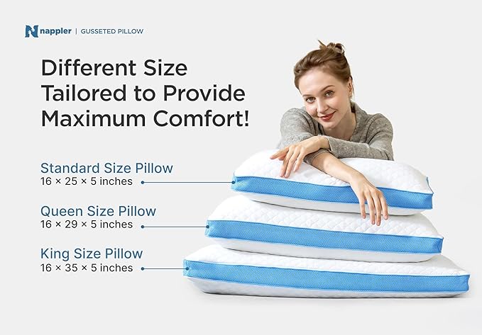 Side and Back Sleeper Pillow for Neck and Shoulder Pain Relief - Shredded Memory Foam Bed Pillow for Sleeping - 100% Adjustable Fill - King Size - Modal Washable Case. Extra Fill Included