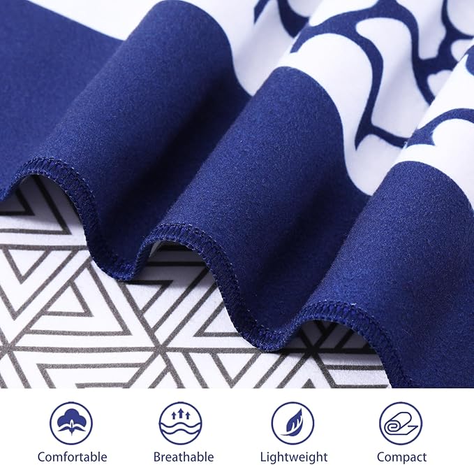 Genovega Microfiber Oversized Beach Towel Lightweight Thin Sandproof Compact Towels Women