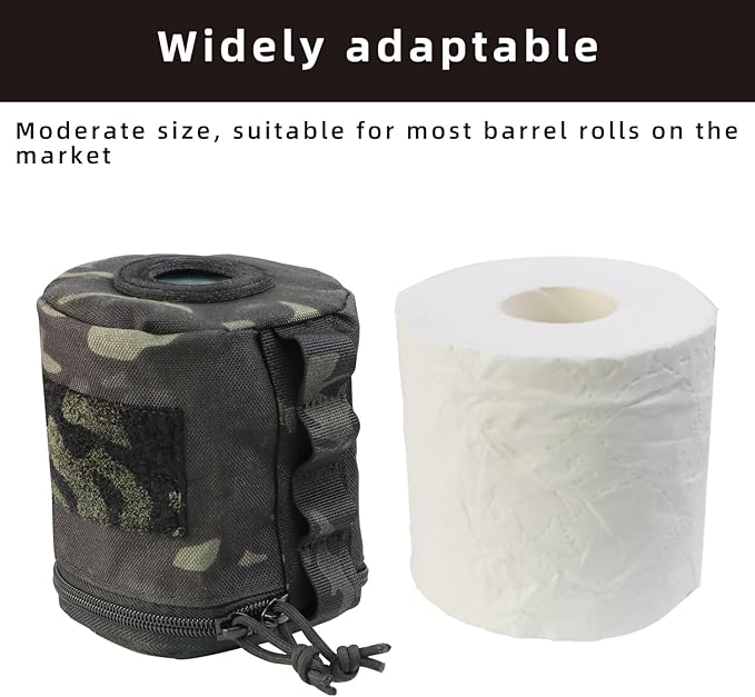 Tactical Toilet Paper Holder Waterproof and Wear-Resistant,Toilet Paper Holder for Outdoor Use, Camping,picnics (Black cp)