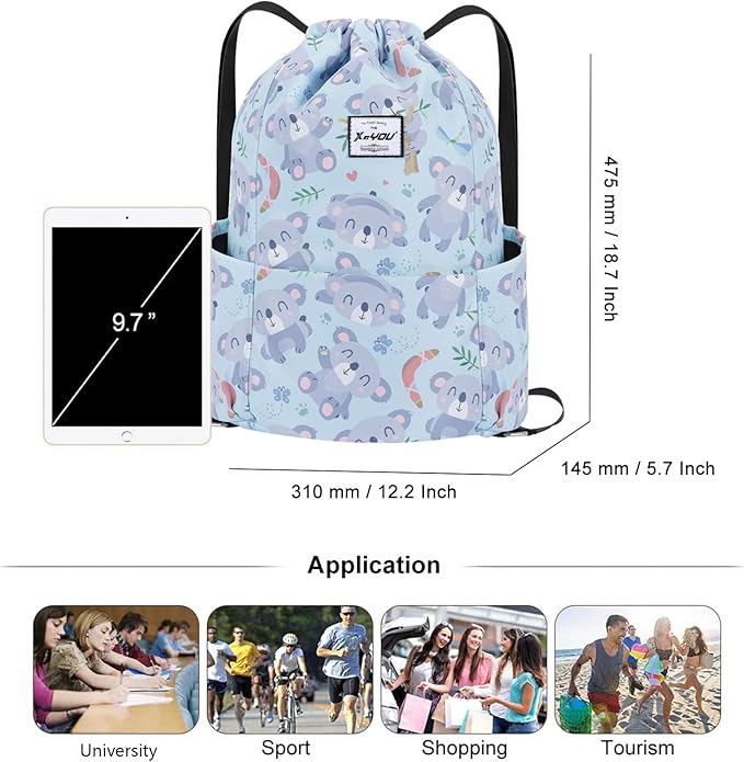 XEYOU Drawstring Sports Backpack Lightweight Gym Yoga Sackpack Shoulder Rucksack Casual Outdoor Daypack for Women and Men
