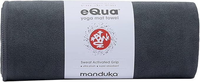 Manduka eQua Yoga Mat Towel - Quick Drying Microfiber, Lightweight, Easy for Travel, Use in Hot Yoga, Vinyasa and Power, 72 Inch (182cm)