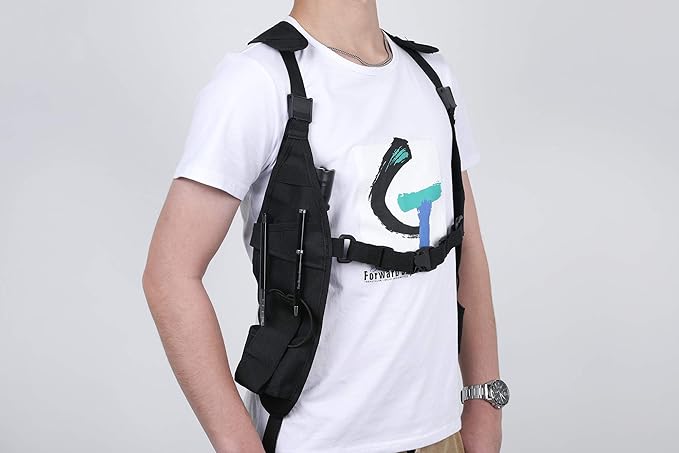 Universal Double Radio Shoulder Harness Holster Chest Holder Vest for Two Way Radio Search Rescue Essentials