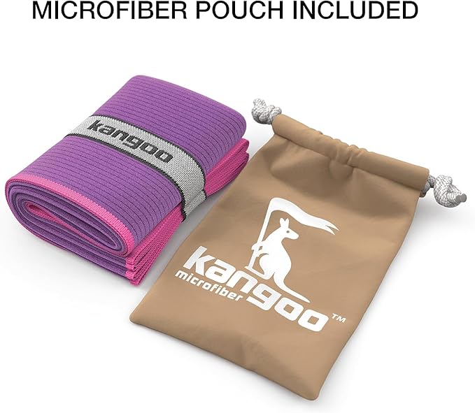 Kangoo Ribbed Microfiber Towel – Super Absorbent and Quick Dry, Suitable for Travel, Beach, Camping, Gym, Pool, Yoga (Purple)