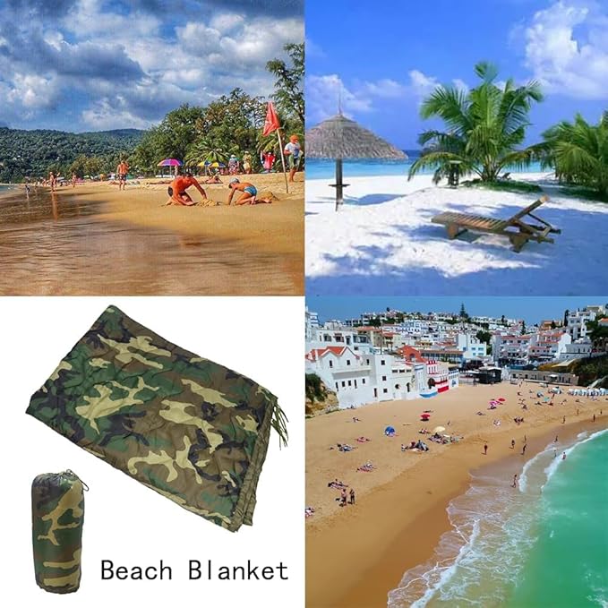 Military Woobie Blanket Thermal Insulated Poncho Liner Camping with Drawstring Carry Bag Waterproof for Outdoor Hiking