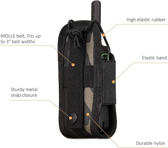SINAIRSOFT Nylon Radio Holster, Universal Radio Case Lightweight Military Interphone Storage Bag Pouch for Molle System Walkie Talkies Holster Accessories